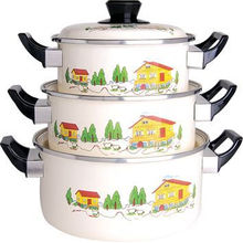 Cuiseur d&#39;émail 3PCS Set Casserole 16-20cm